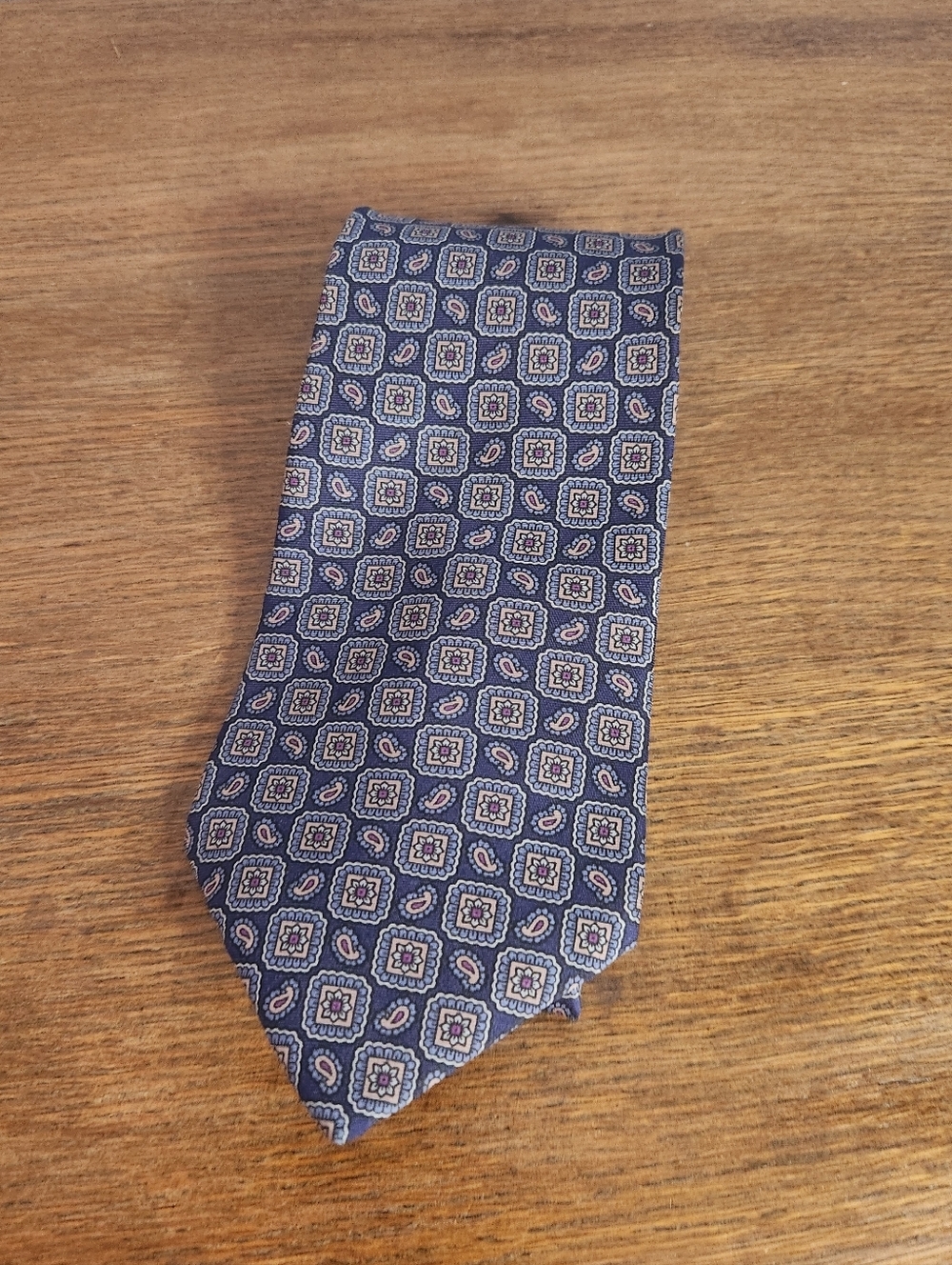 Hickok Geometric 100% Italian Silk Tie Mens Made In Usa